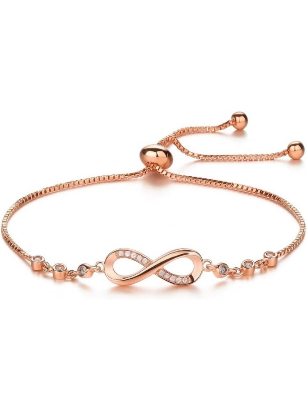 Elegant Infinity Shape Cubic Zirconia Bracelet for Women - Adjustable Charm